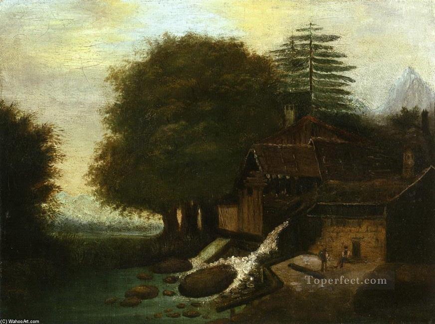 ミル・ポール・セザンヌのある風景油絵